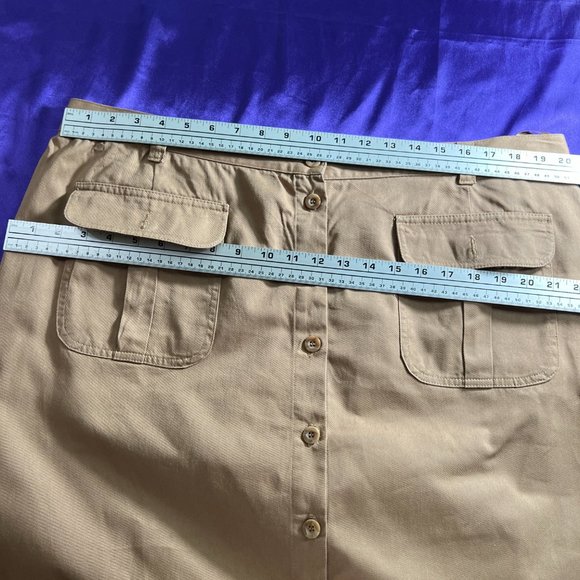 VTG 📌 Button Down Cotton Maxi A- Line Skirt with big Pockets - Picture 11 of 15